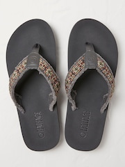 FatFace Harris Grey Flip Flops - Image 2 of 3