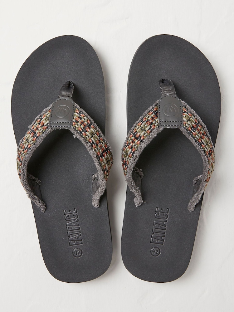FatFace Harris Grey Flip Flops - Image 2 of 3
