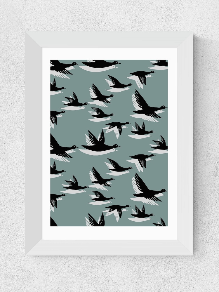 East End Prints White Geese Framed Art Print - Image 1 of 3