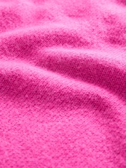 Bright Pink Relaxed Soft Touch Crew Neck Midi Knitted Jumper Dress - Image 7 of 7