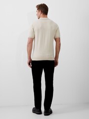 French Connection Natural Short Sleeve Knitted 100% Cotton Polo Shirt - Image 5 of 7