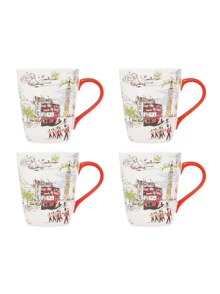 Cath Kidston Cream Billie Goes To Town Stanley Mugs Set Of 4 - Image 2 of 4 Cath Kidston Cream Billie Goes To Town Stanley Mugs Set Of 4 - Image 2 of 4
