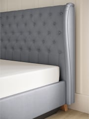 Laura Ashley Hayden Velvet Steel Grey Chatsworth Ottoman Storage Bed Upholstered - Image 4 of 7