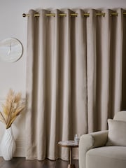 Cortinas revestidas com ilhós de cetim martelados de luxo - Imagem 3 de 5