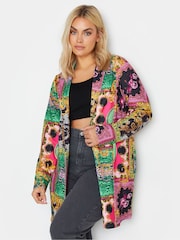 Yours Curve Multi Leopard Print Blazer - Image 1 of 4