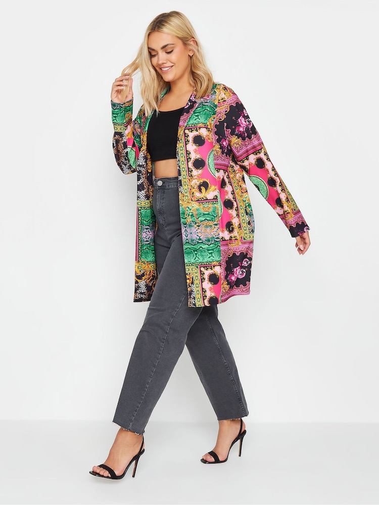 Yours Curve Multi Leopard Print Blazer - Image 2 of 4