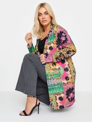 Yours Curve Multi Leopard Print Blazer - Image 4 of 4
