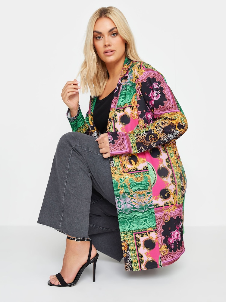 Yours Curve Multi Leopard Print Blazer - Image 4 of 4
