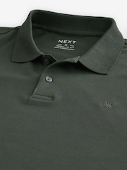 Olive Green Long Sleeve Pique Polo Shirt - Image 8 of 9