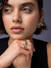 Aela Gold Tone Mixed Metal Rings 3 Pack - Image 1 of 4