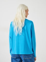 Hush Blue 100% Cotton Matilda Raglan Top - Image 3 of 5