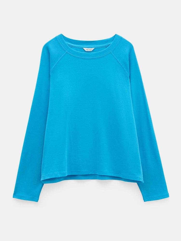 Hush Blue 100% Cotton Matilda Raglan Top - Image 5 of 5 Hush Blue 100% Cotton Matilda Raglan Top - Image 5 of 5