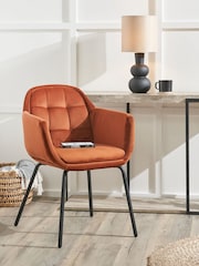 Pacific Orange Cinnamon Velvet Carver Dining Chair - Image 1 of 6