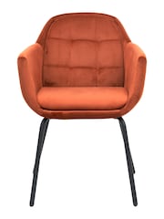 Pacific Orange Cinnamon Velvet Carver Dining Chair - Image 2 of 6