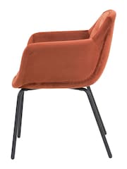 Pacific Orange Cinnamon Velvet Carver Dining Chair - Image 3 of 6