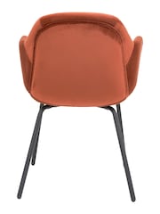 Pacific Orange Cinnamon Velvet Carver Dining Chair - Image 4 of 6