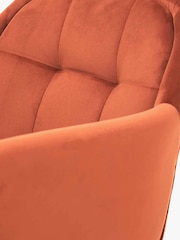 Pacific Orange Cinnamon Velvet Carver Dining Chair - Image 6 of 6