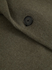 Reiss Green Smoke Gable Wool Blend Single Breasted Epsom Overcoat - Image 5 of 5