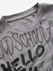 Grey 100% Cotton Graffiti Hello Kitty Oversized T-Shirt (3-16yrs) - Image 7 of 8