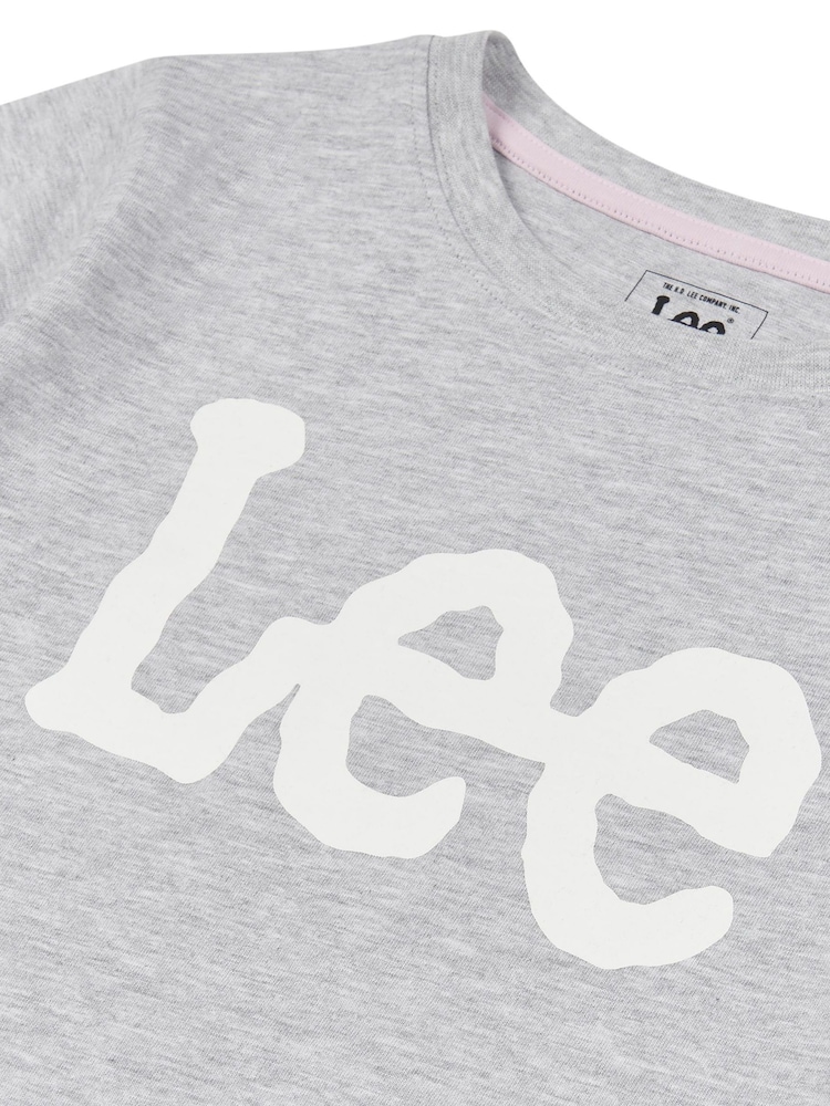 Lee Grey Girls Regular Fit Wobbly Graphic T-Shirt - Image 8 of 8