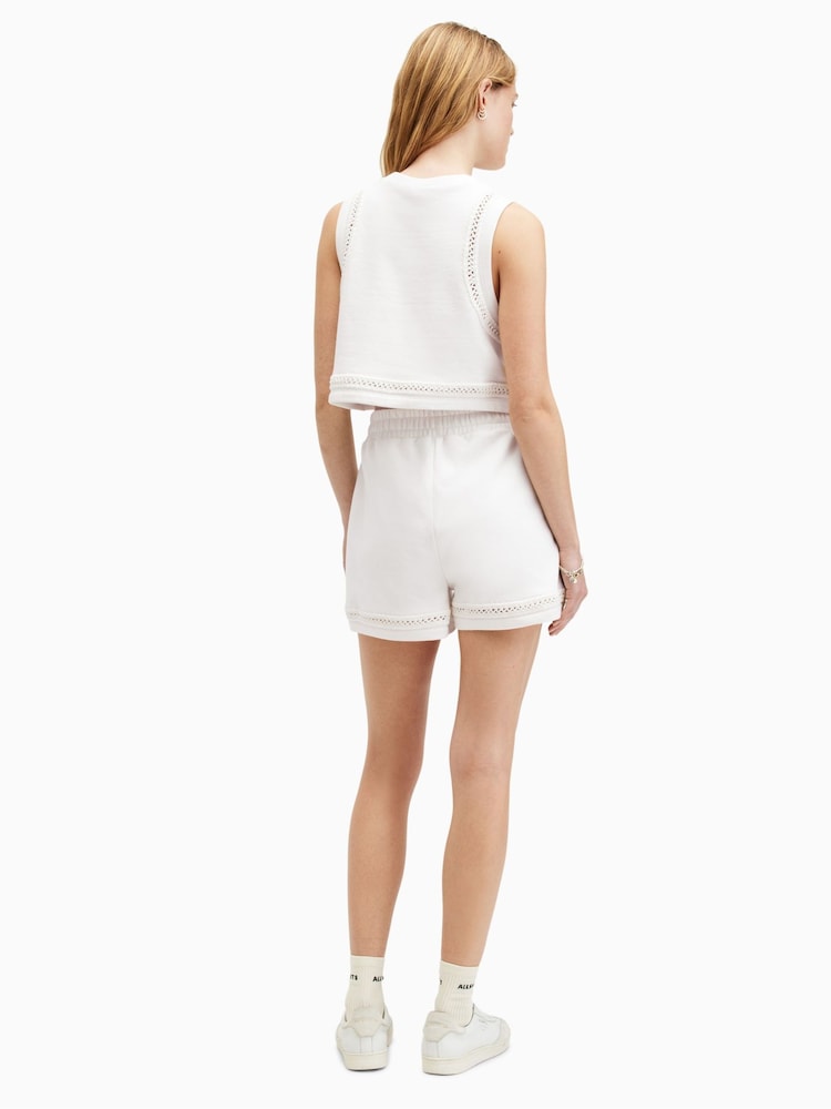 AllSaints White Ewelina Lila Shorts - Image 5 of 6