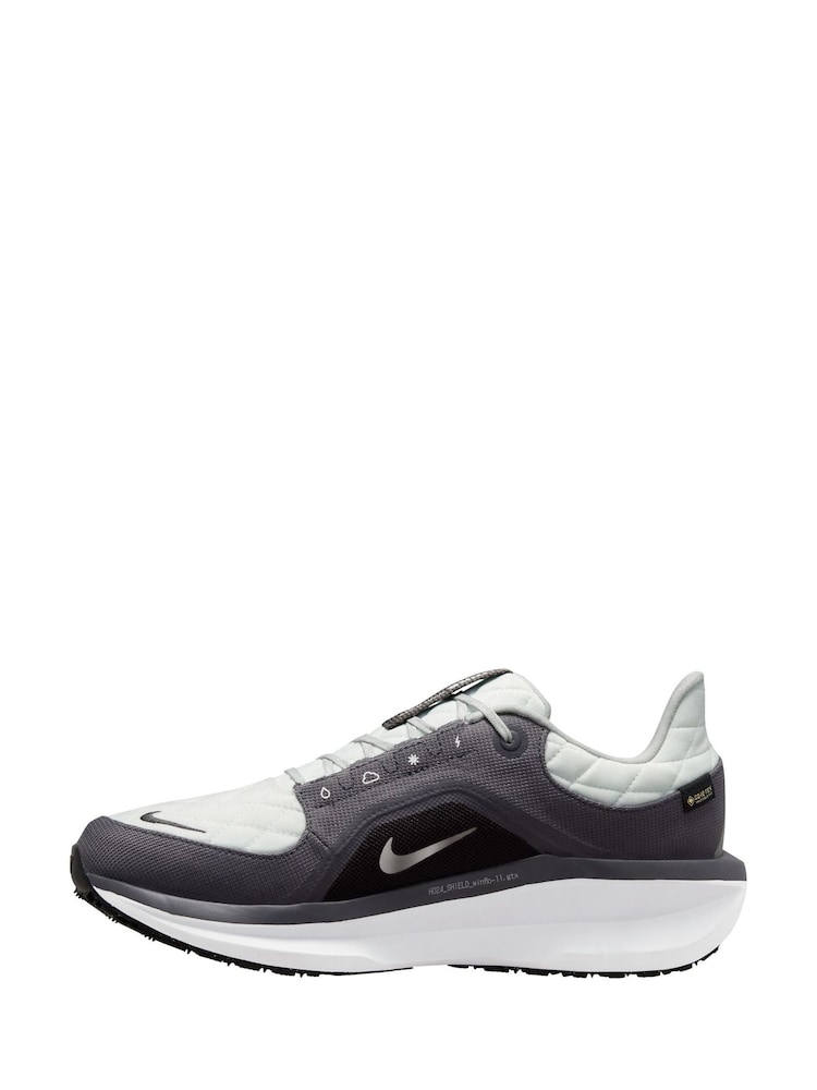 Nike Grey/Silver Winflo 11 GORE-TEX Road Running Trainers - Image 3 of 5