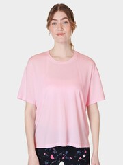 Sweaty Betty Nerine Pink Soft Flow Studio T-Shirt - Image 1 of 8