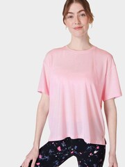 Sweaty Betty Nerine Pink Soft Flow Studio T-Shirt - Image 7 of 8