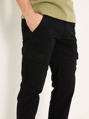 FatFace Bude Washed Black Cargo Trousers - Image 4 of 5