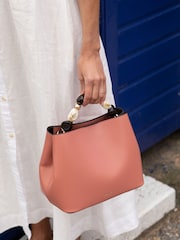Luella Grey Pink Christina Cross-Body Tote Bag - Image 3 of 6