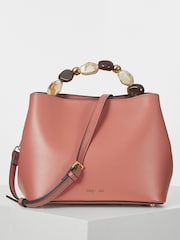 Luella Grey Pink Christina Cross-Body Tote Bag - Image 4 of 6