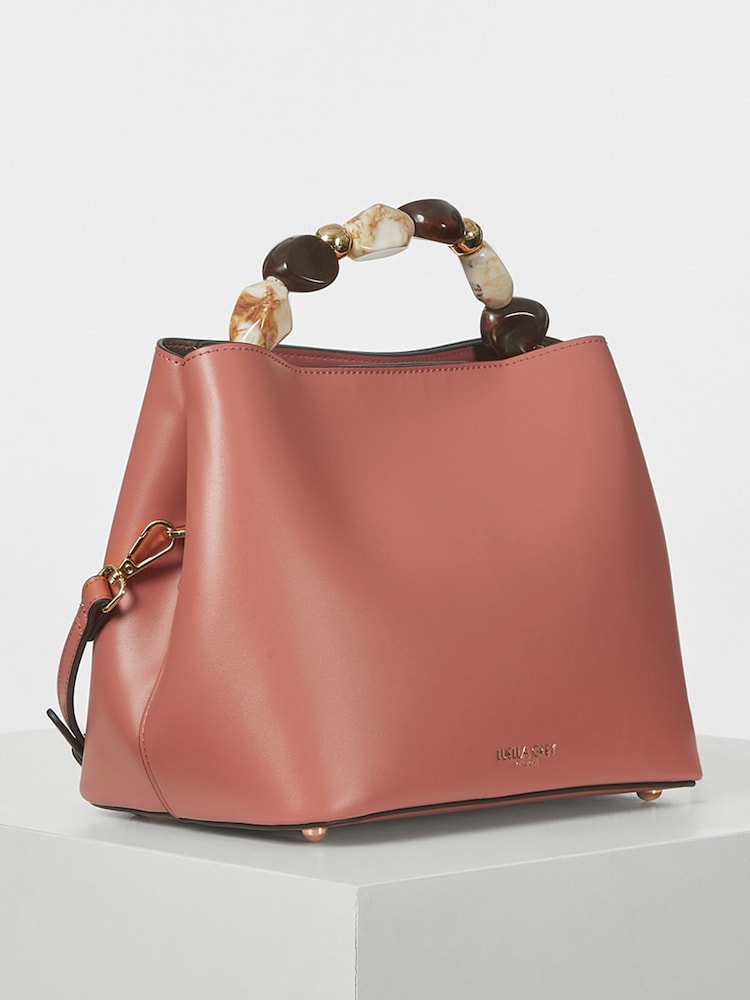 Luella Grey Pink Christina Cross-Body Tote Bag - Image 5 of 6