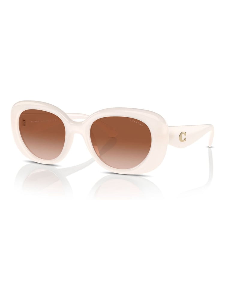 COACH Hc8391U Oval White Sunglasses - Image 2 of 5