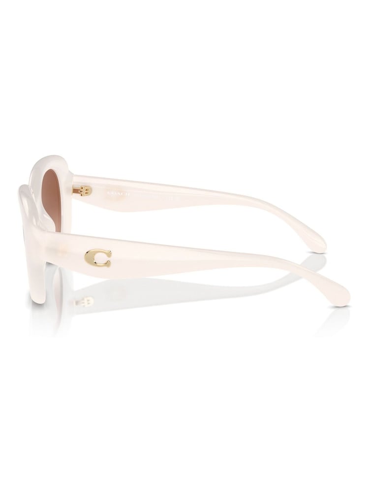 COACH Hc8391U Oval White Sunglasses - Image 5 of 5