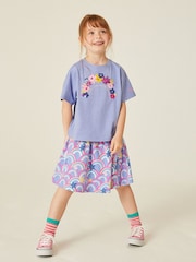 Crew Clothing Red Printed 100% Cotton Jersey Skirt - Image 1 of 4