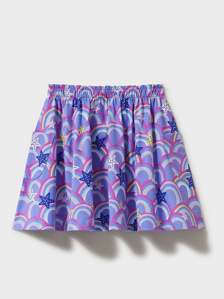Crew Clothing Red Printed 100% Cotton Jersey Skirt - Image 2 of 4