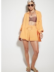 River Island Orange Palm Embroidered 100% Cotton Shirt - Image 2 of 6