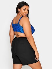 Yours Curve Black Drawstring Swim Shorts - Image 3 of 5