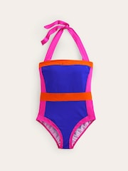 Boden Blue Santorini Halterneck 100% Cotton Swimsuit - Image 6 of 7