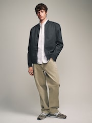 Navy Blue Cotton Stretch Bomber Jacket - Image 2 of 10