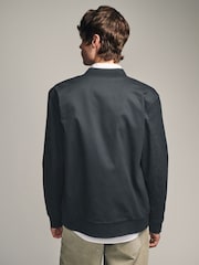 Navy Blue Cotton Stretch Bomber Jacket - Image 3 of 10