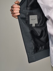 Navy Blue Cotton Stretch Bomber Jacket - Image 5 of 10