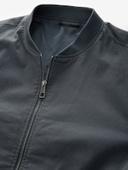 Navy Blue Cotton Stretch Bomber Jacket - Image 9 of 10