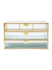 Oliver Bonas Green Agate Satin Tiered Jewellery Box - Image 3 of 4
