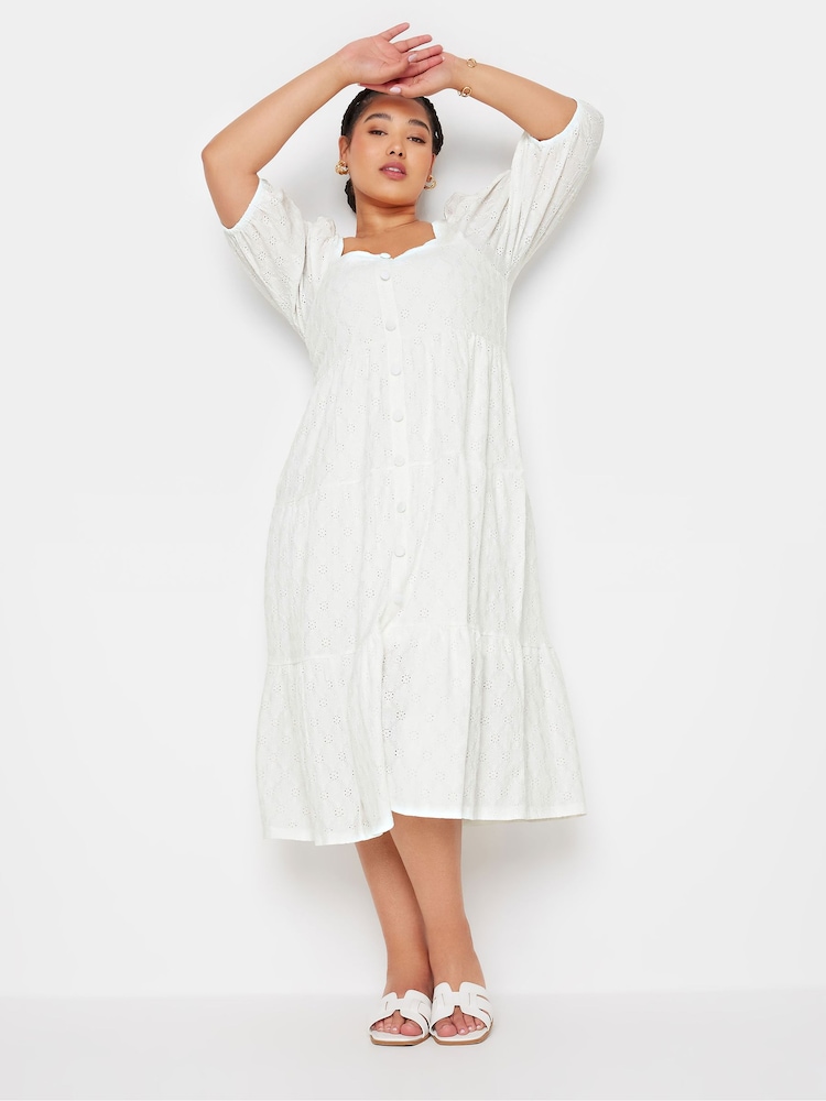 chinese dress ladies Morgan Off White Eyelet Maxi Dress