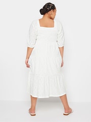 Yours Curve White Anglaise Button Front Maxi Dress - Image 4 of 6