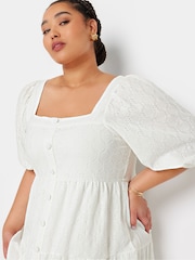 Yours Curve White Anglaise Button Front Maxi Dress - Image 5 of 6