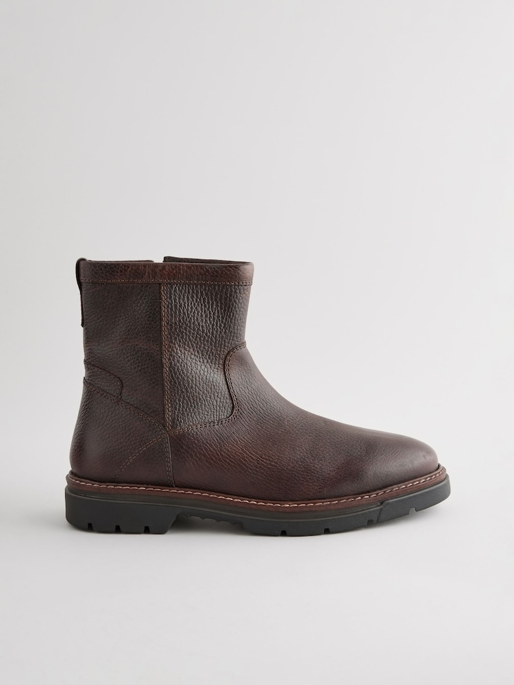 Brown Leather Pull On Boots - Image 3 of 6