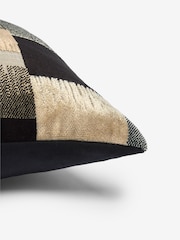 Black/White Cut Velvet Retro Etch 43 x 43cm Cushion - Image 4 of 4