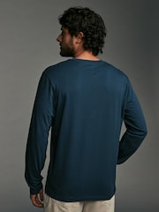 Charcoal/Blue/Green/Neutral Long Sleeve 100% Cotton T-Shirts 4 Pack - Image 4 of 15